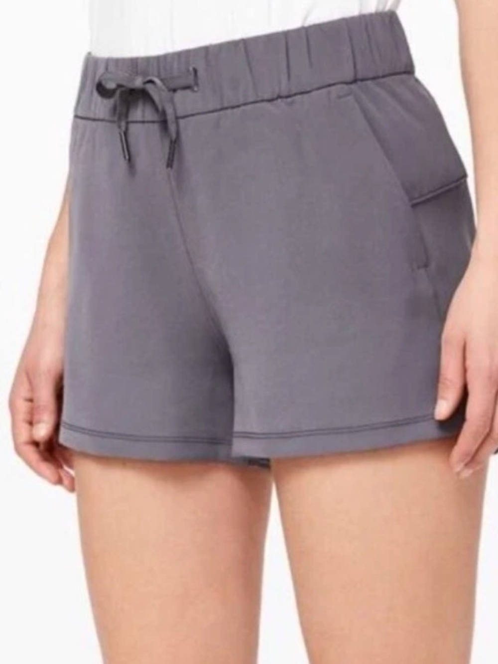 Lululemon On The Fly Short 2.5” Heathered Slate Gray Size 4 Full-On Luxtreme